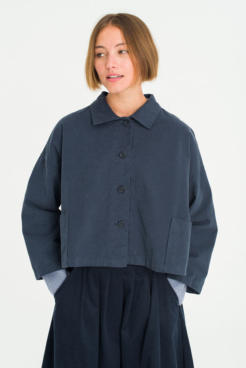Cotton Workwear Jacket, Navy