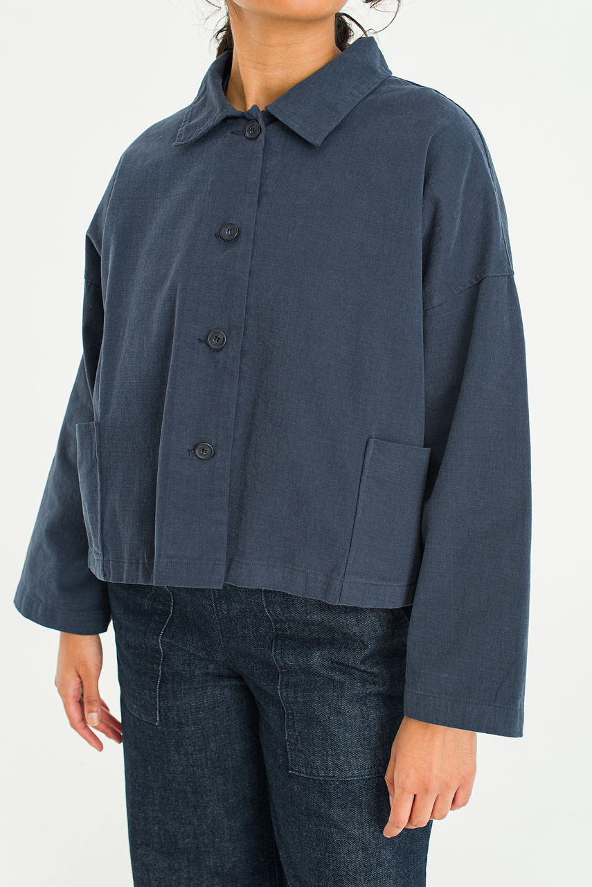 Cotton Workwear Jacket, Navy