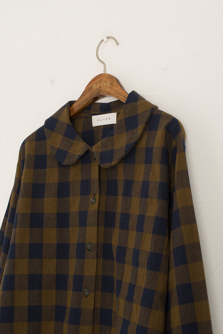 Tamiko Check Blouse, Khaki