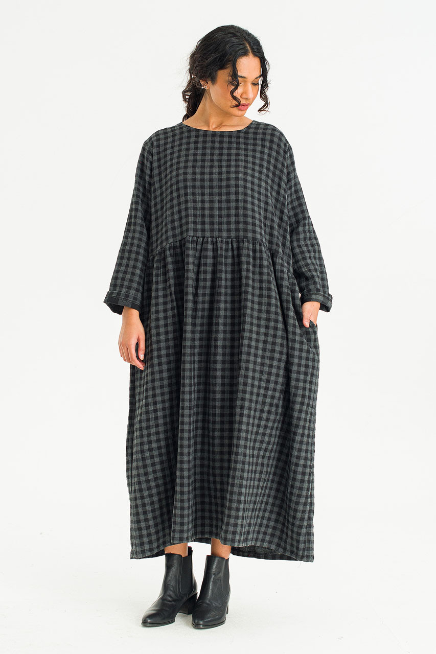 Poppi Double Faced Check Dress, Small Check