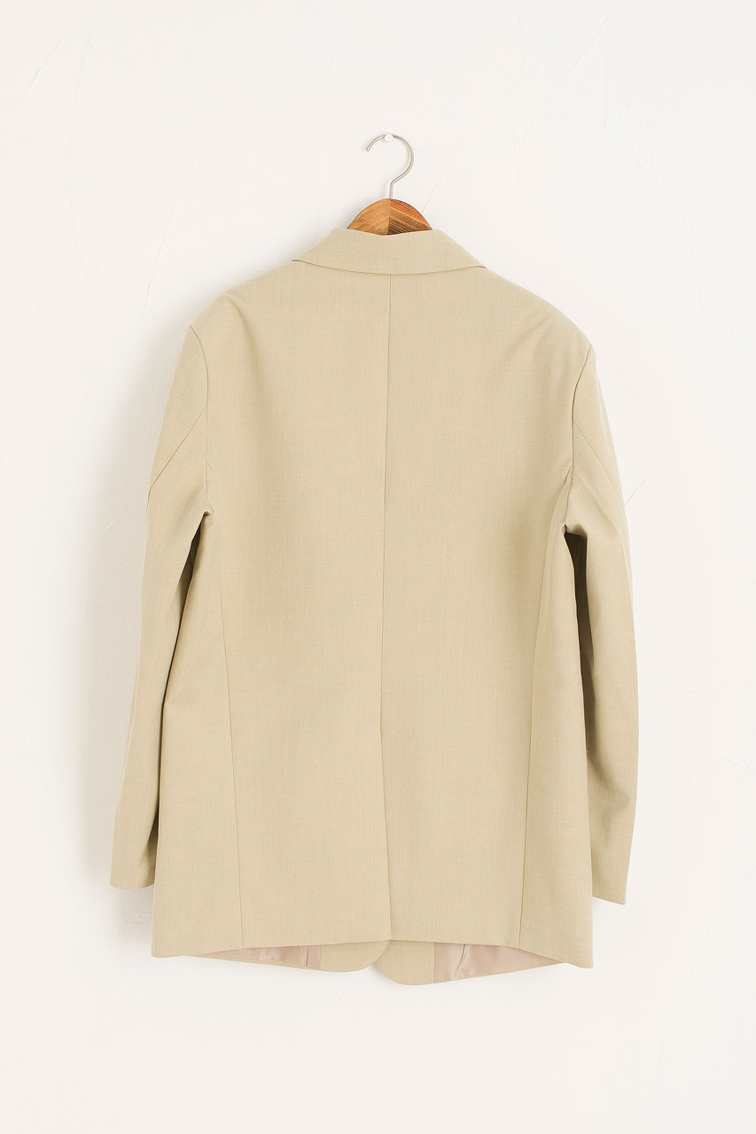 String Padded Jacket, Beige