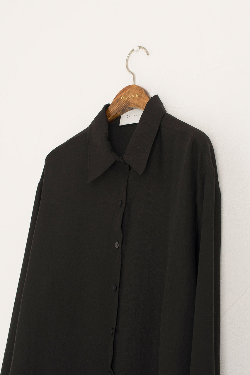 Soft Crepe Shirt, Black
