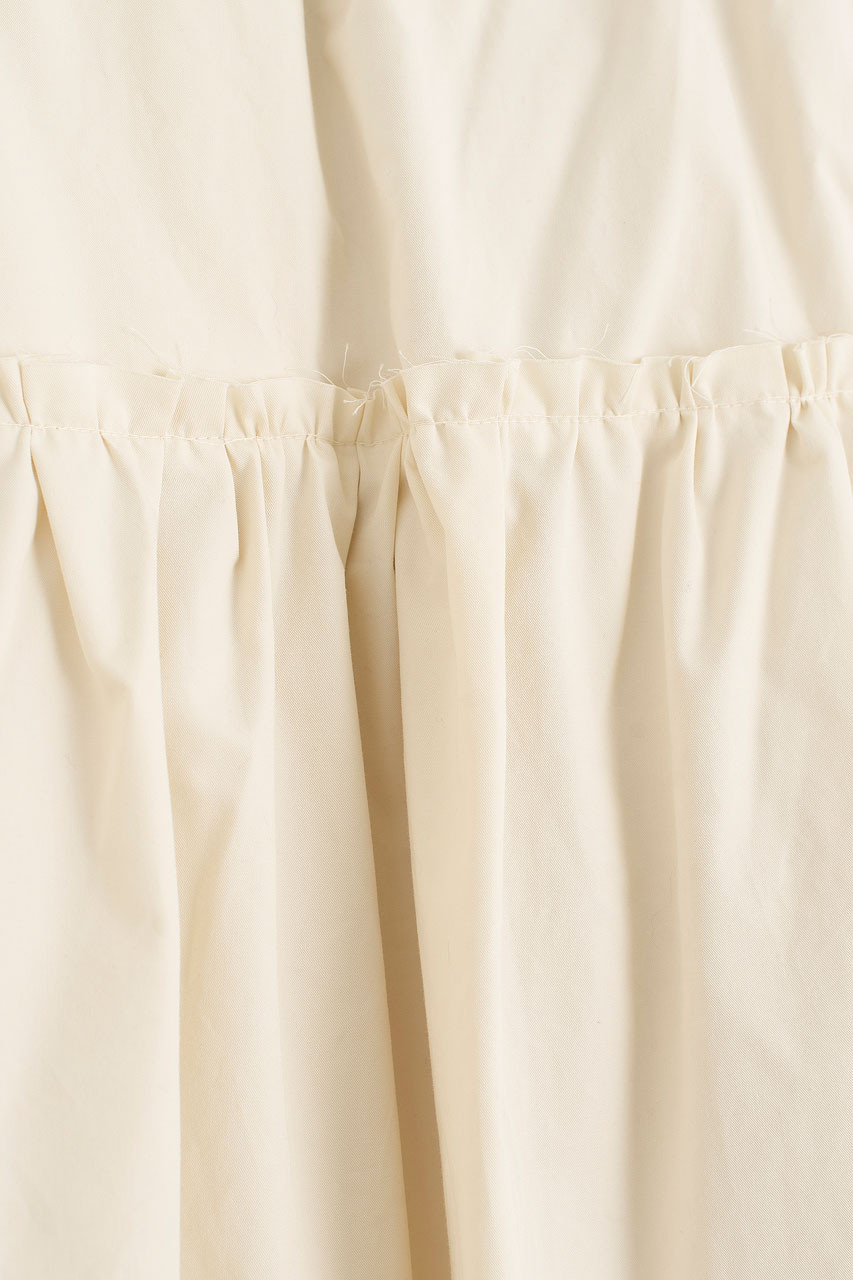 Frill Tiered Cotton Skirt, Ivory