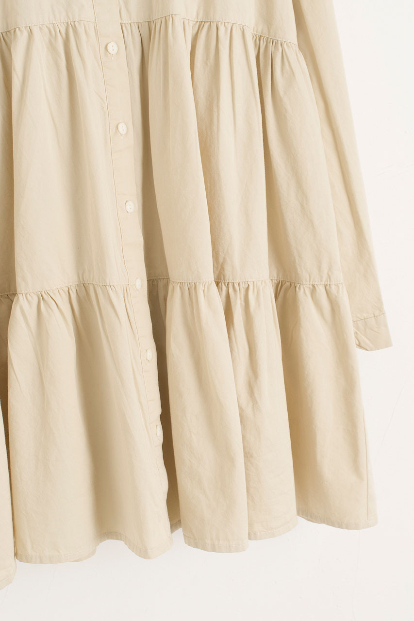 Leon Tiered Dress, Beige