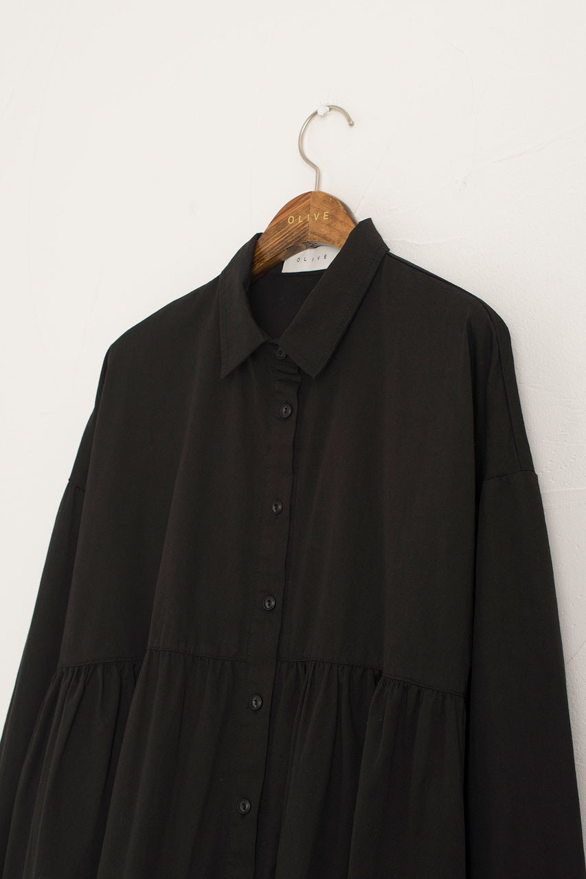 Leon Tiered Dress, Black