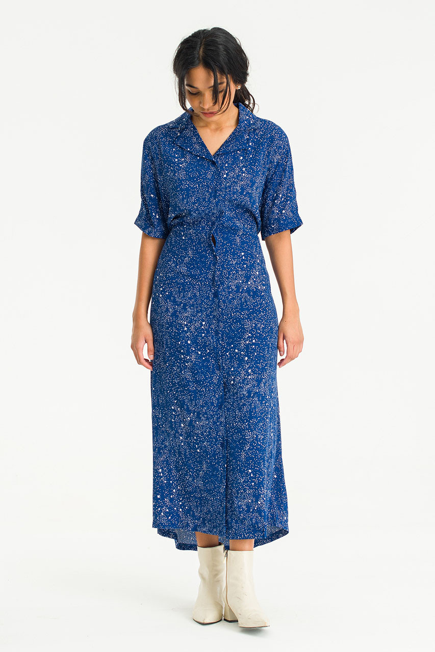 Dotty Maxi Dress, Blue