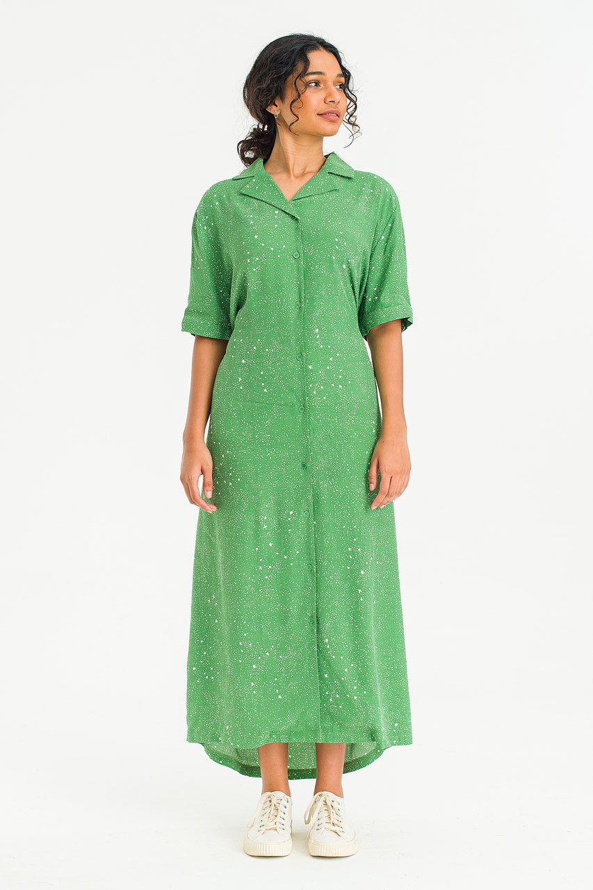 Dotty Maxi Dress, Green