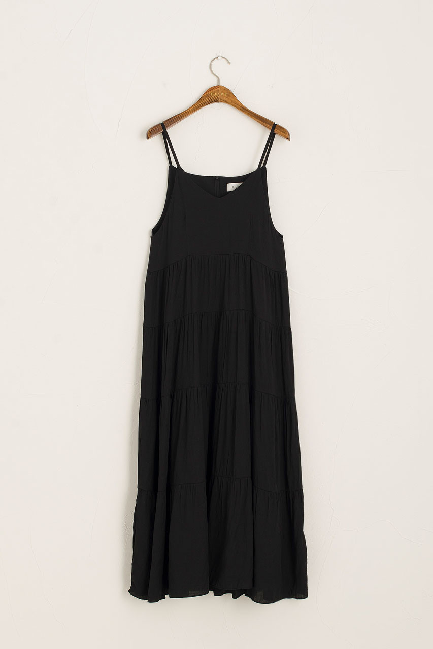 Morella Slip Dress, Black