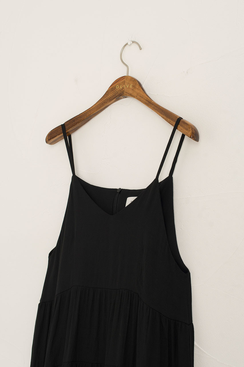 Morella Slip Dress, Black