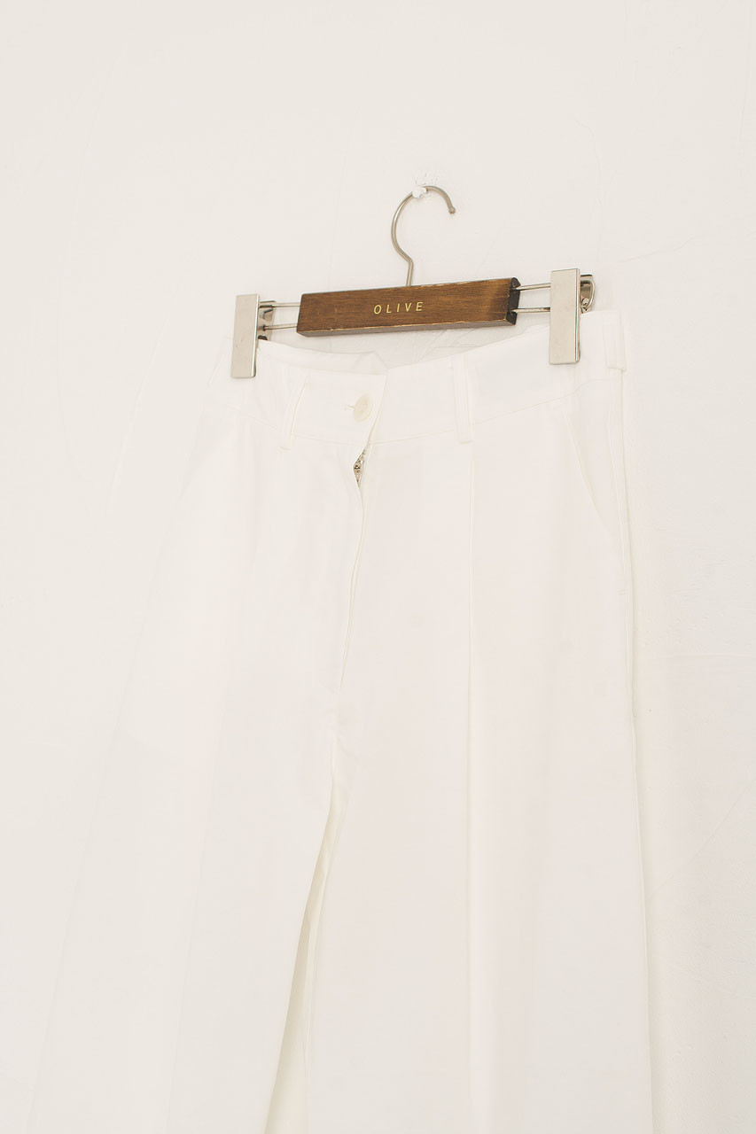 Vijo Cotton Pintuck Pants, Ivory