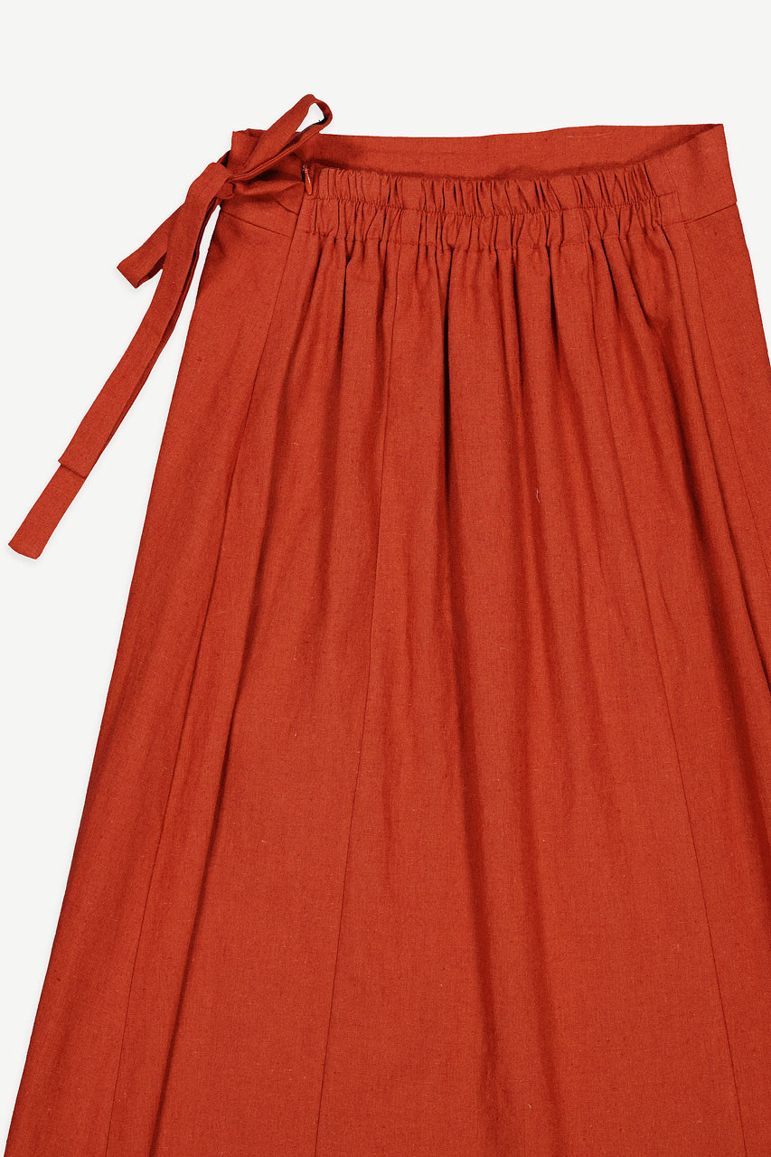 Mallory Wrap Skirt, Red