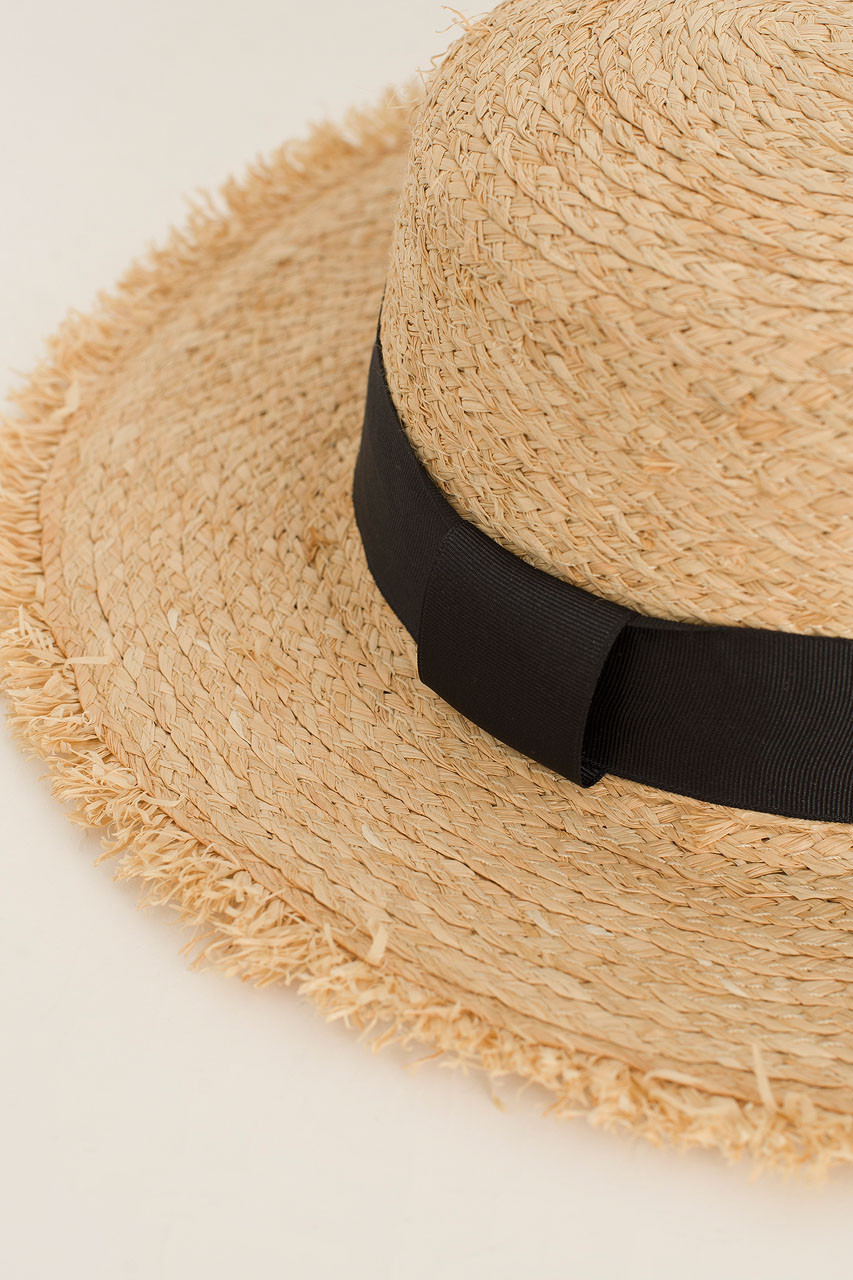 Ribbon Brim Hat, Natural