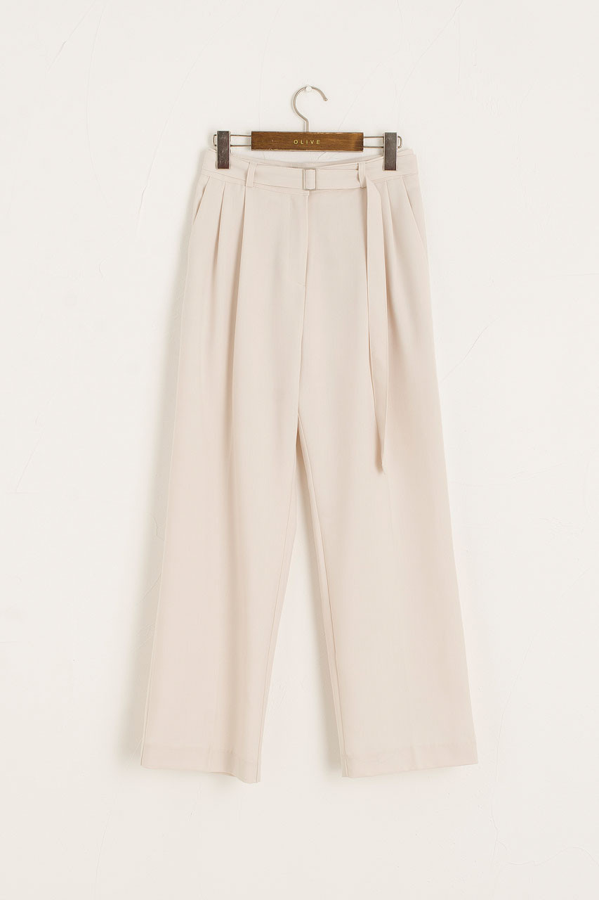 Belted trousers with embroidery - Col. White