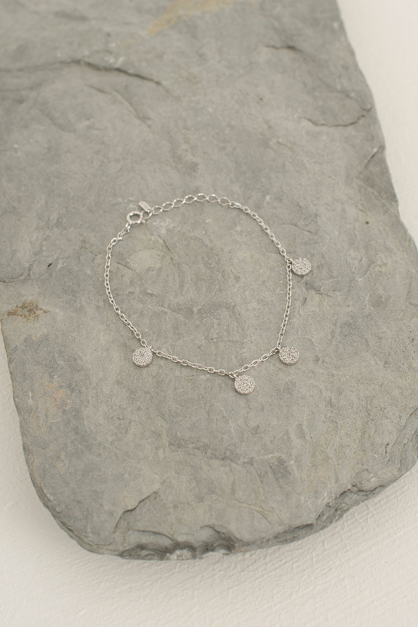 Mini Circle Drop Bracelet, Sterling Silver