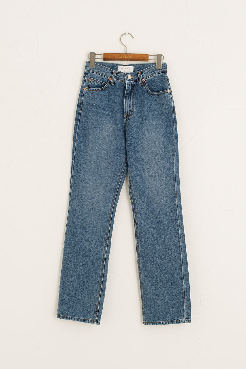 Sora Straight Denim Jean, Mid Blue