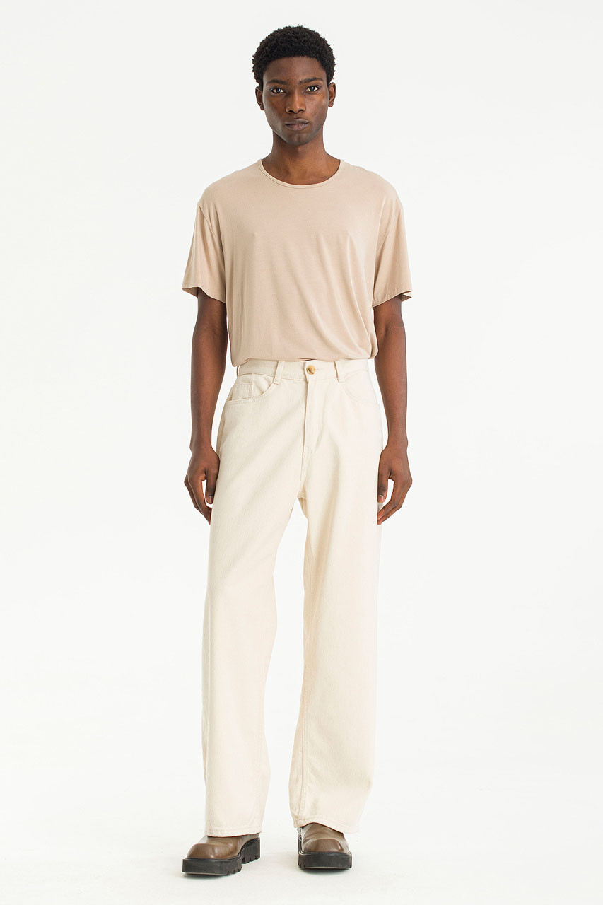 Wide-leg suit trousers · Cream · Dressy | Massimo Dutti