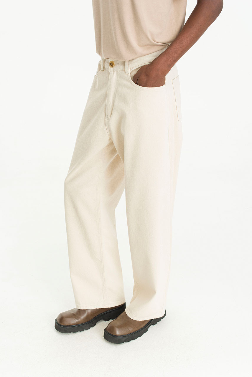 Menswear | Wide Twill Pants, Cream