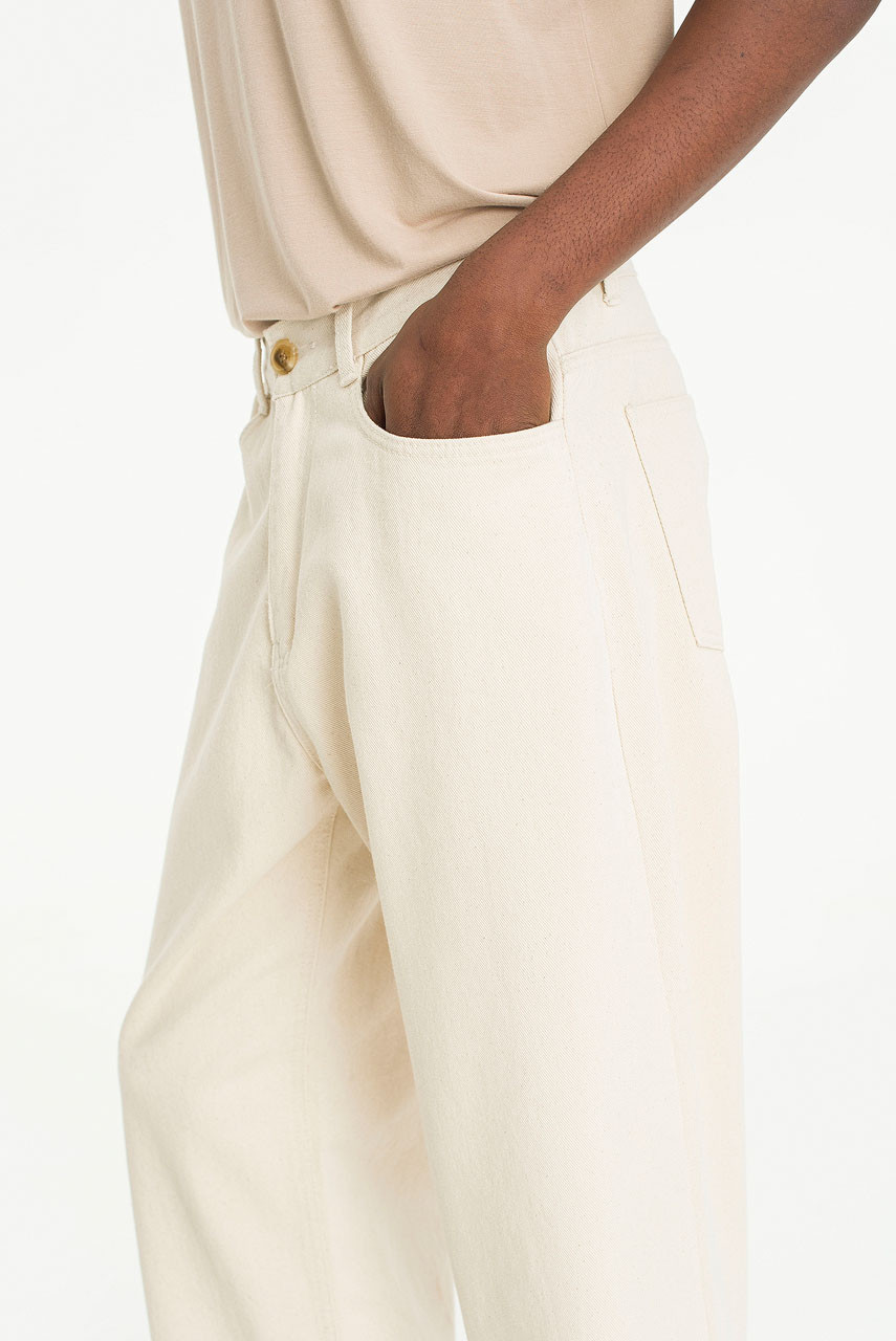 Menswear | Wide Twill Pants, Cream