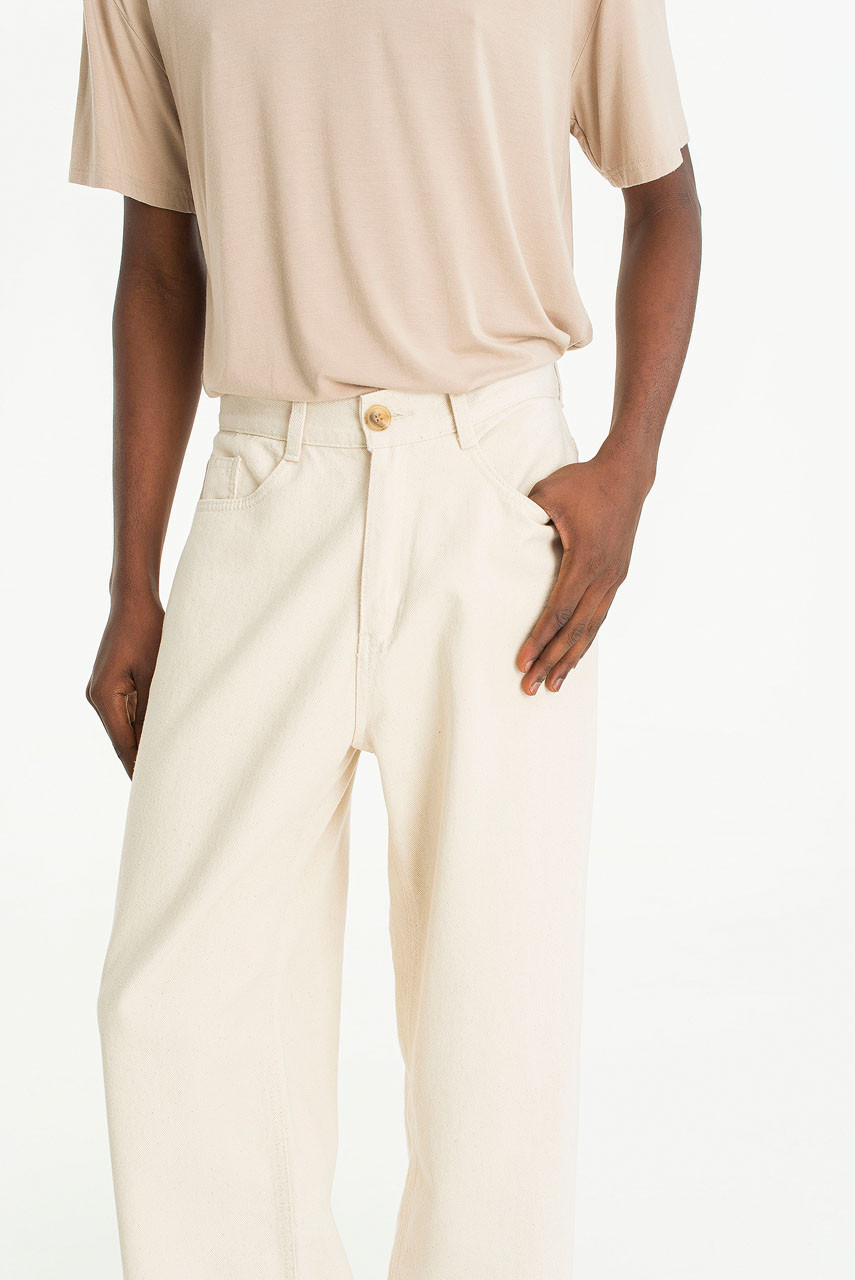 Menswear | Wide Twill Pants, Cream