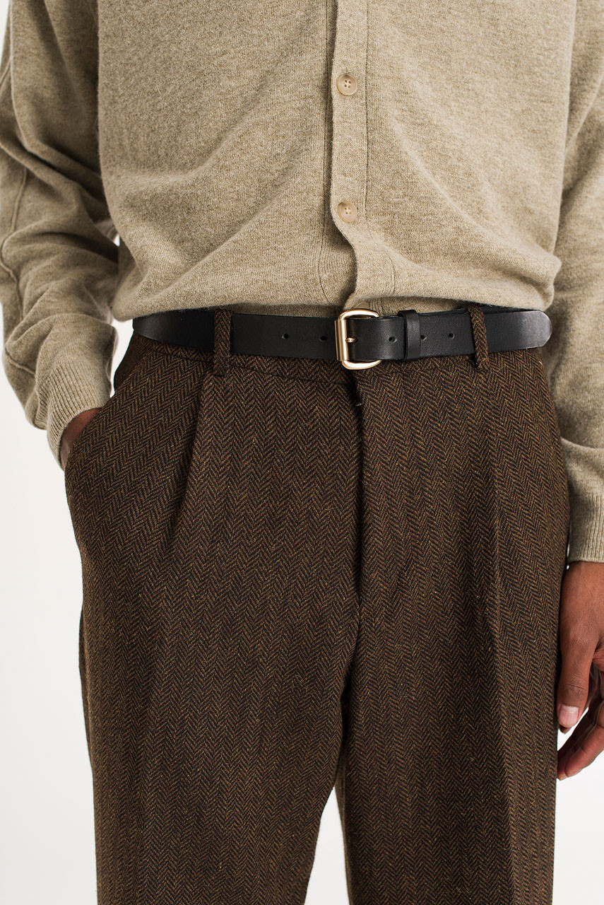 Menswear | Heiko Wool Herringbone Trousers, Chestnut