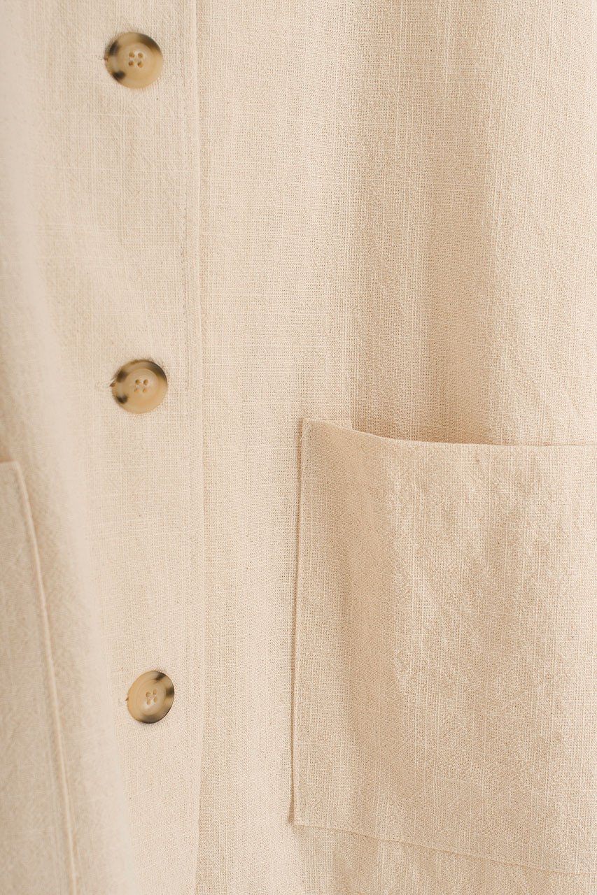 Linen Blend Simple Jacket, Mocha