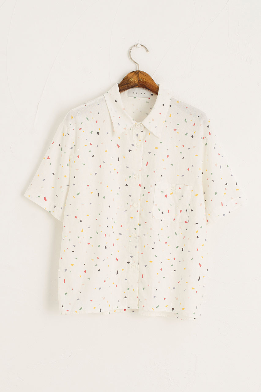 White colour printed shirt Clearance