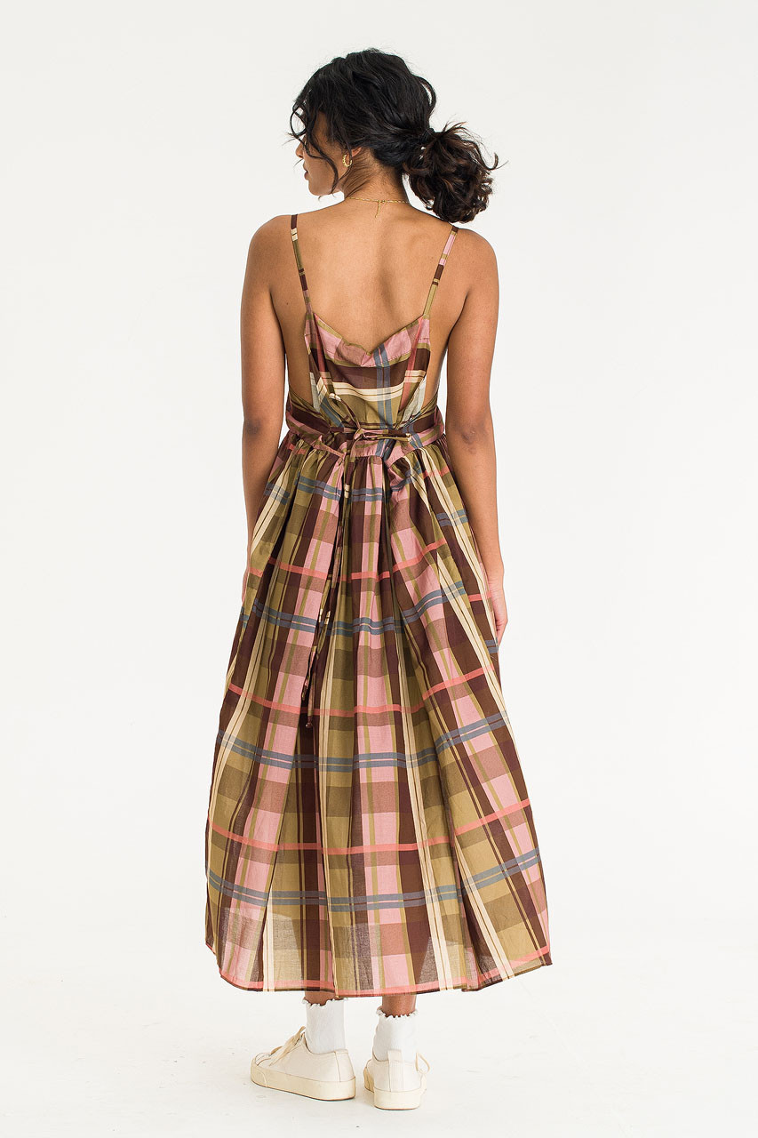 Check Slip Dress, Pink