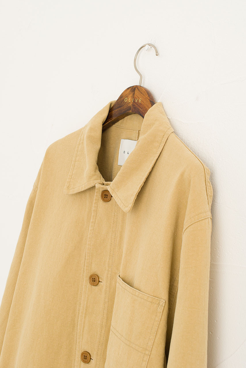 Boxy Cotton Field Jacket, Beige