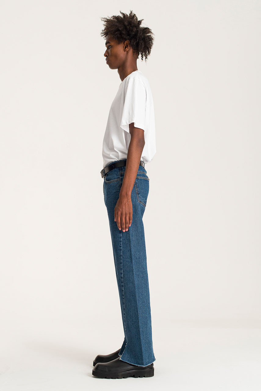 Menswear | Raw-Cut Flared Jeans, Blue