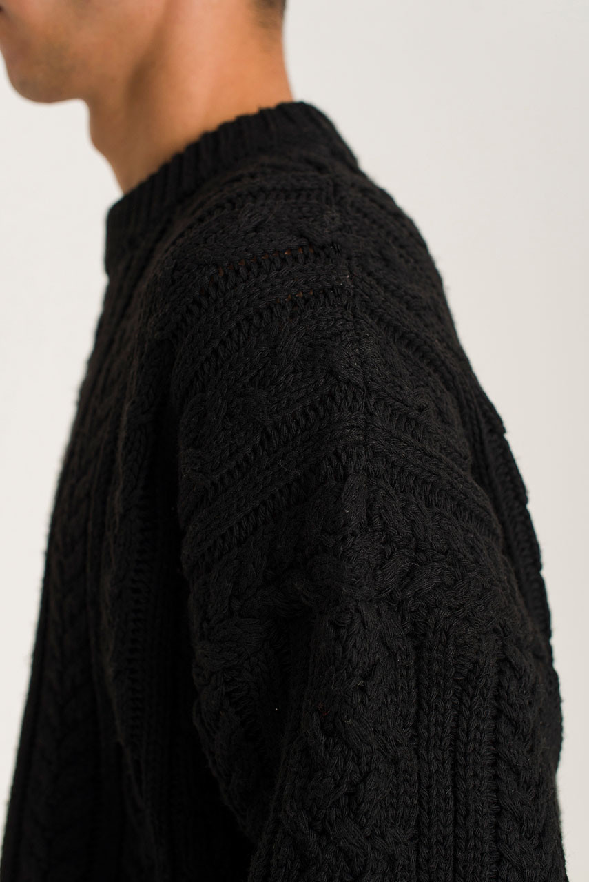 Menswear | Cable Knit Jumper, Black