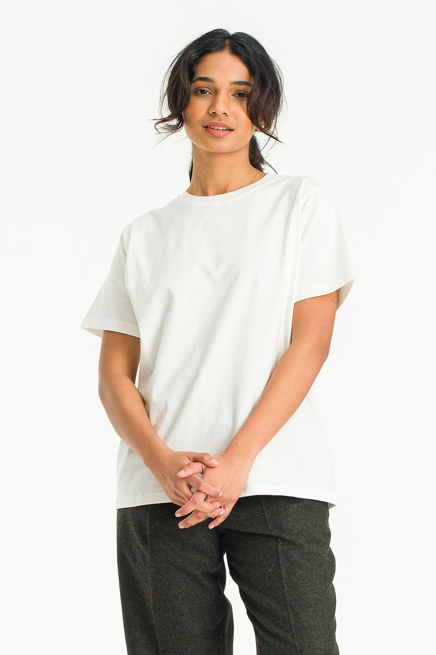 Hana Boy Fit Crew Neck Tee, Ivory