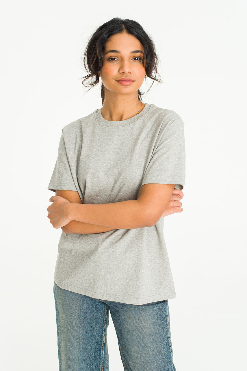 Hana Boy Fit Crew Neck Tee, Mel Grey