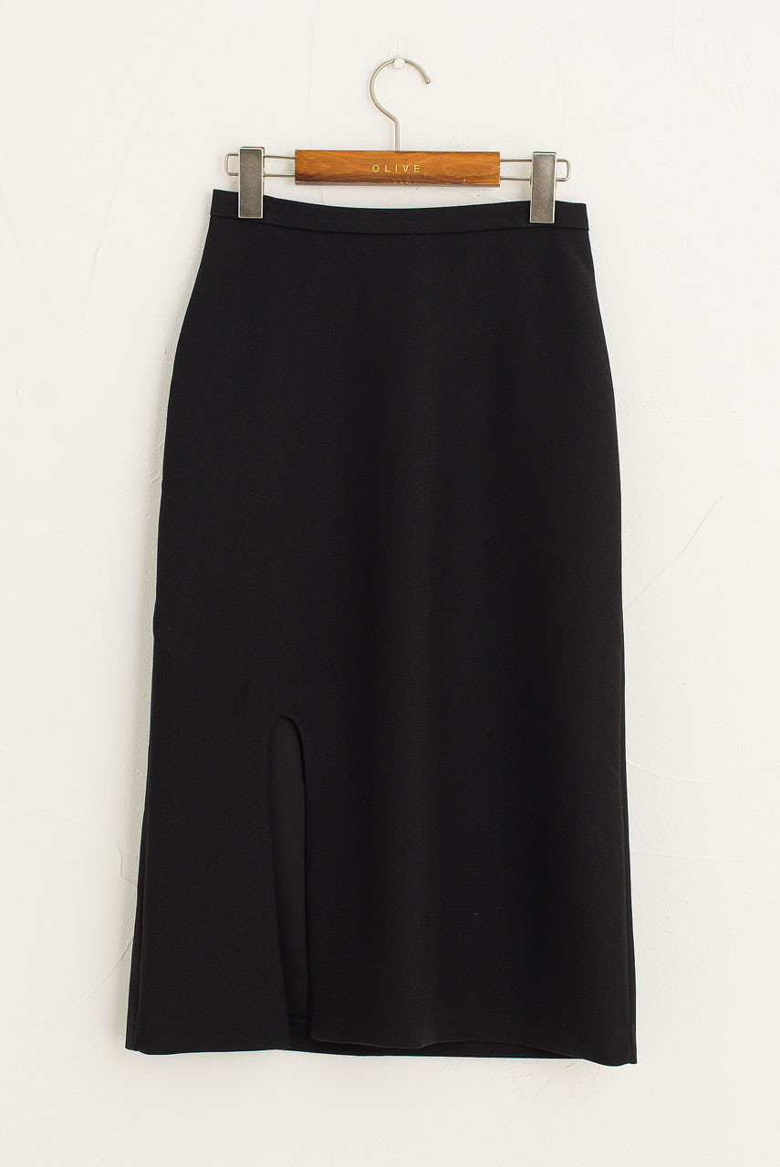 Savari Knee Length Skirt, Black