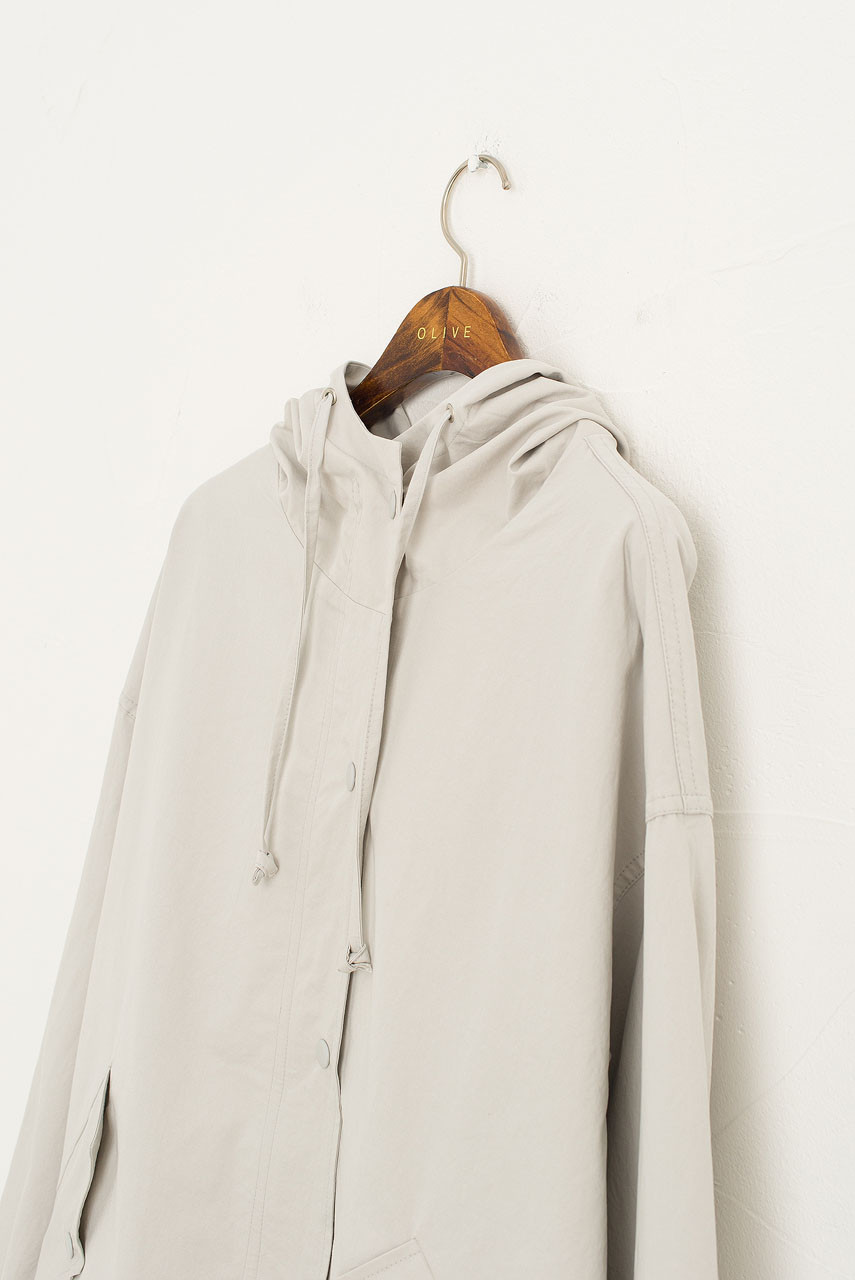 Mina Box Hood Jacket, Grey