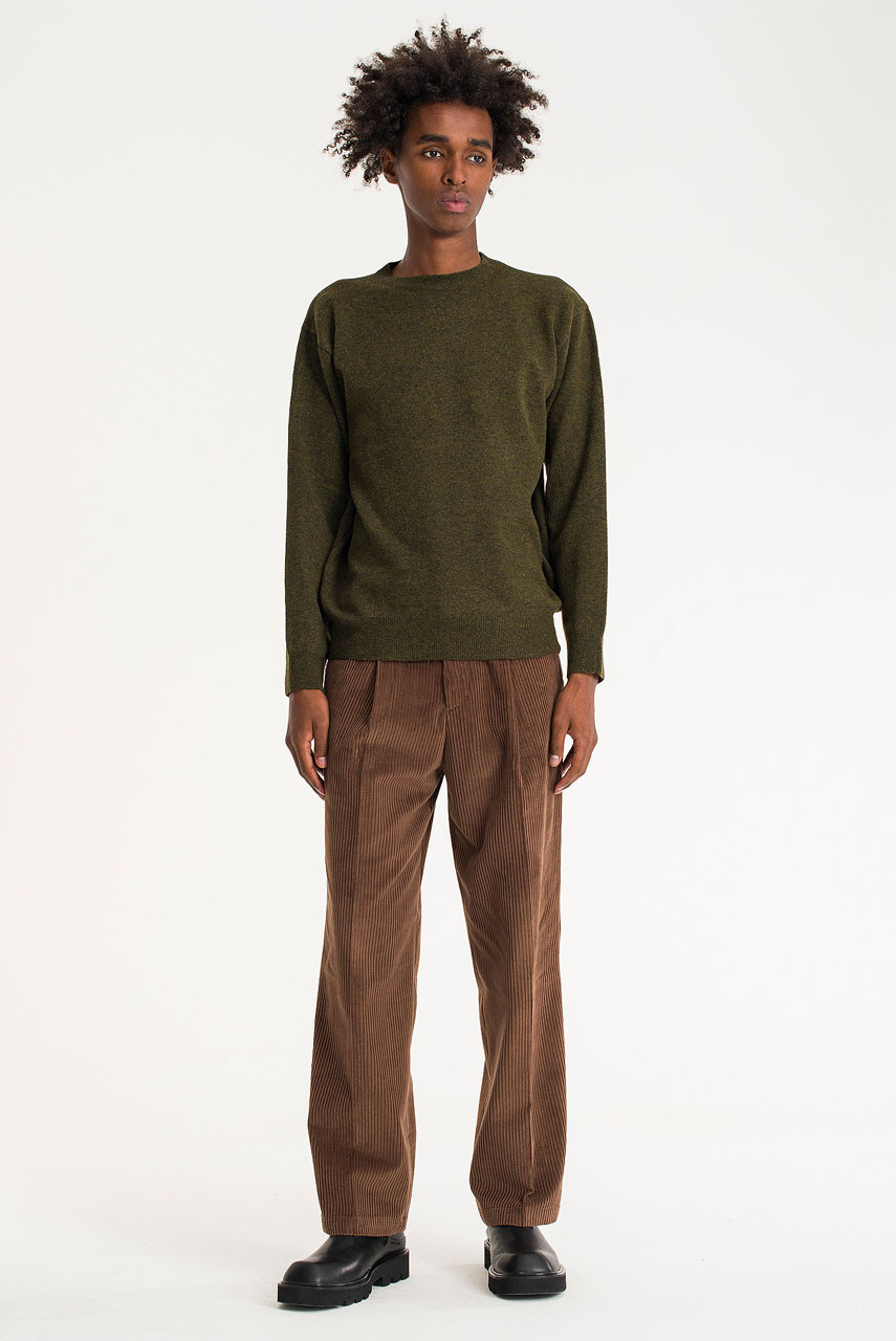 WIDE PLEATED CORDUROY TROUSERS