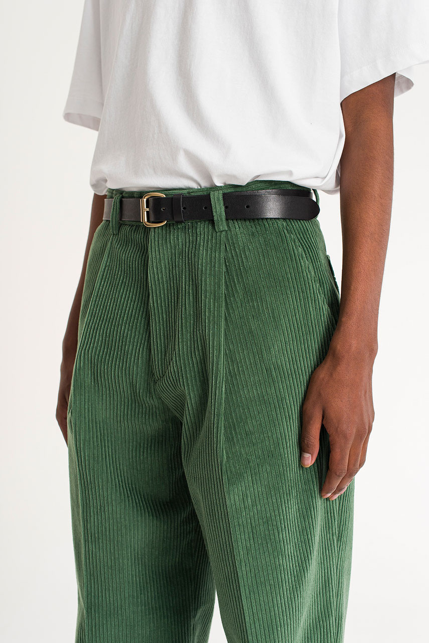 Mens Green Corduroy Trousers  Regular Fit  Peter Christian