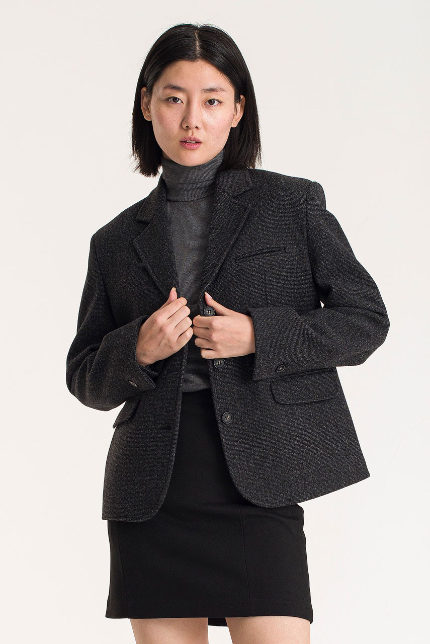 Takai Wool Blend Jacket, Charcoal