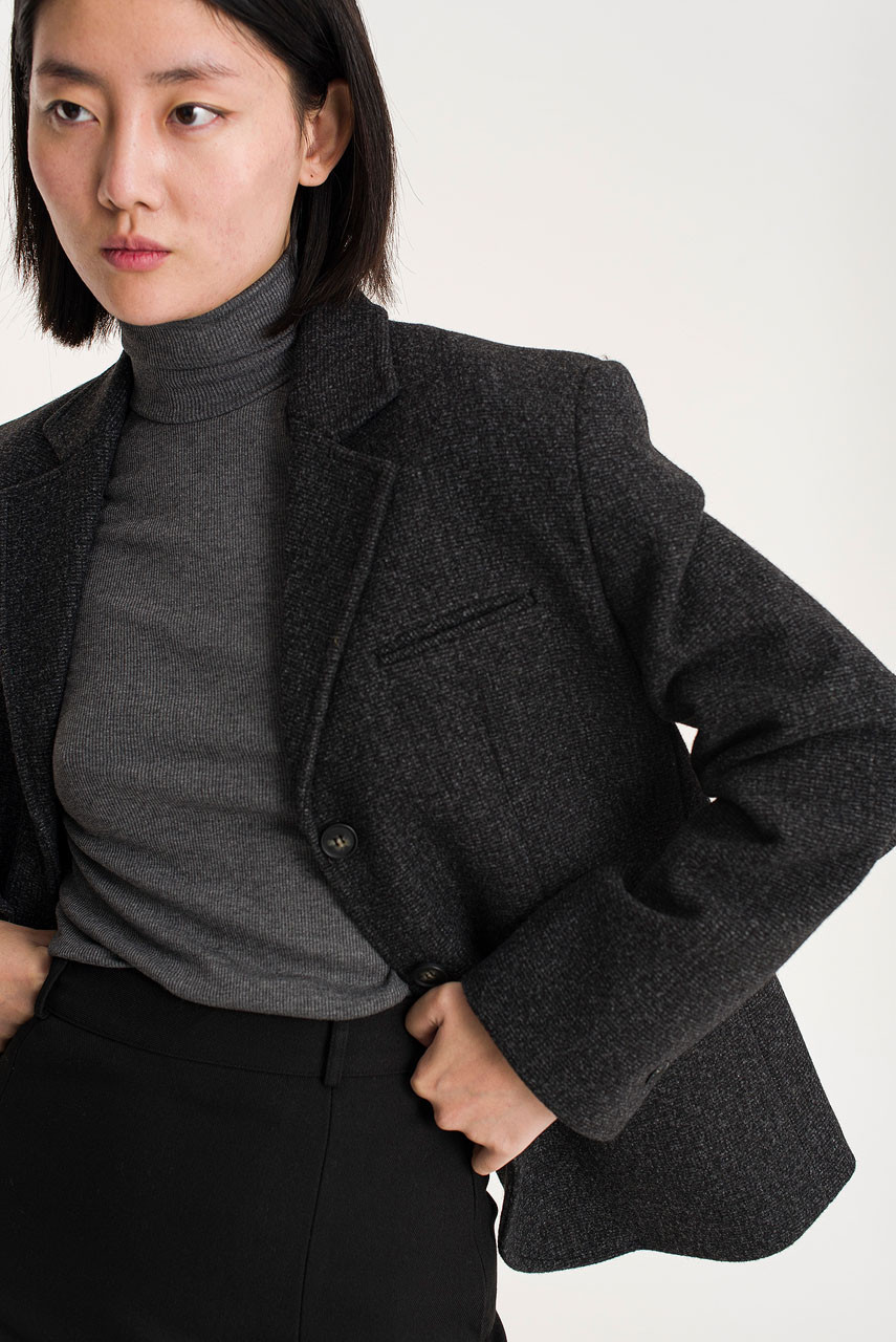 Takai Wool Blend Jacket, Charcoal