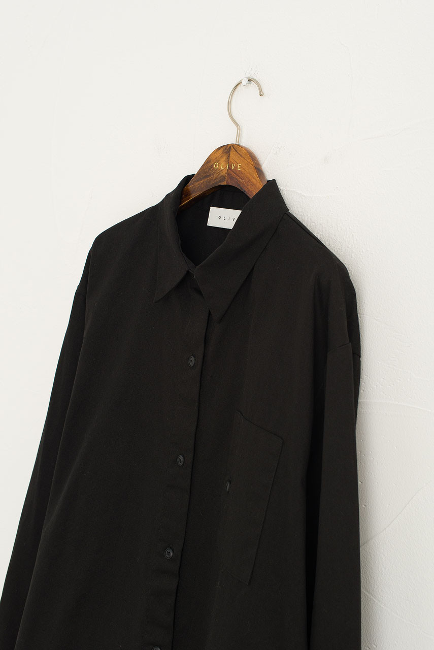 Oxford Mini Shirt Dress, Black