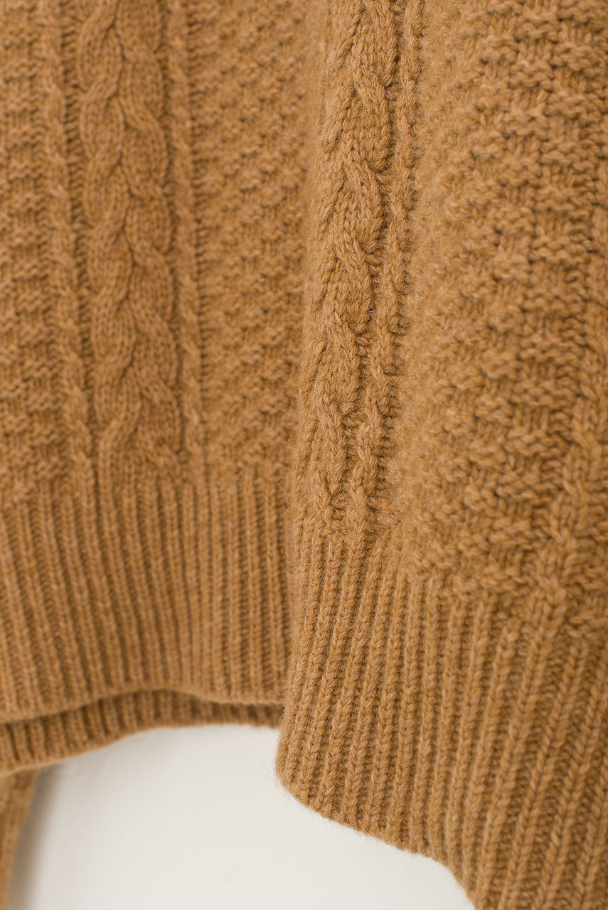 Oversize Cable Jumper, Camel