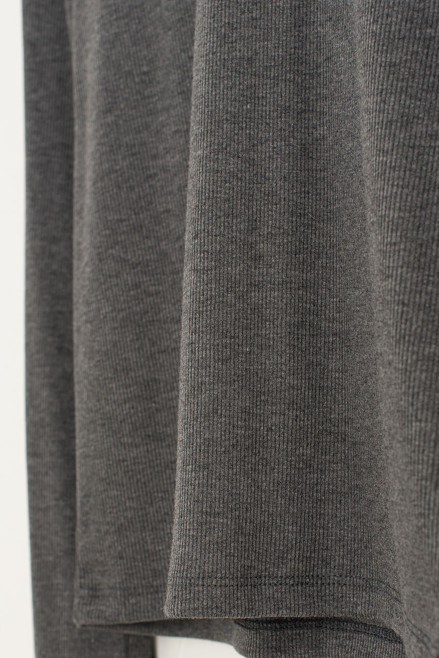 Aki Light Weight Roll Neck Tee, Charcoal