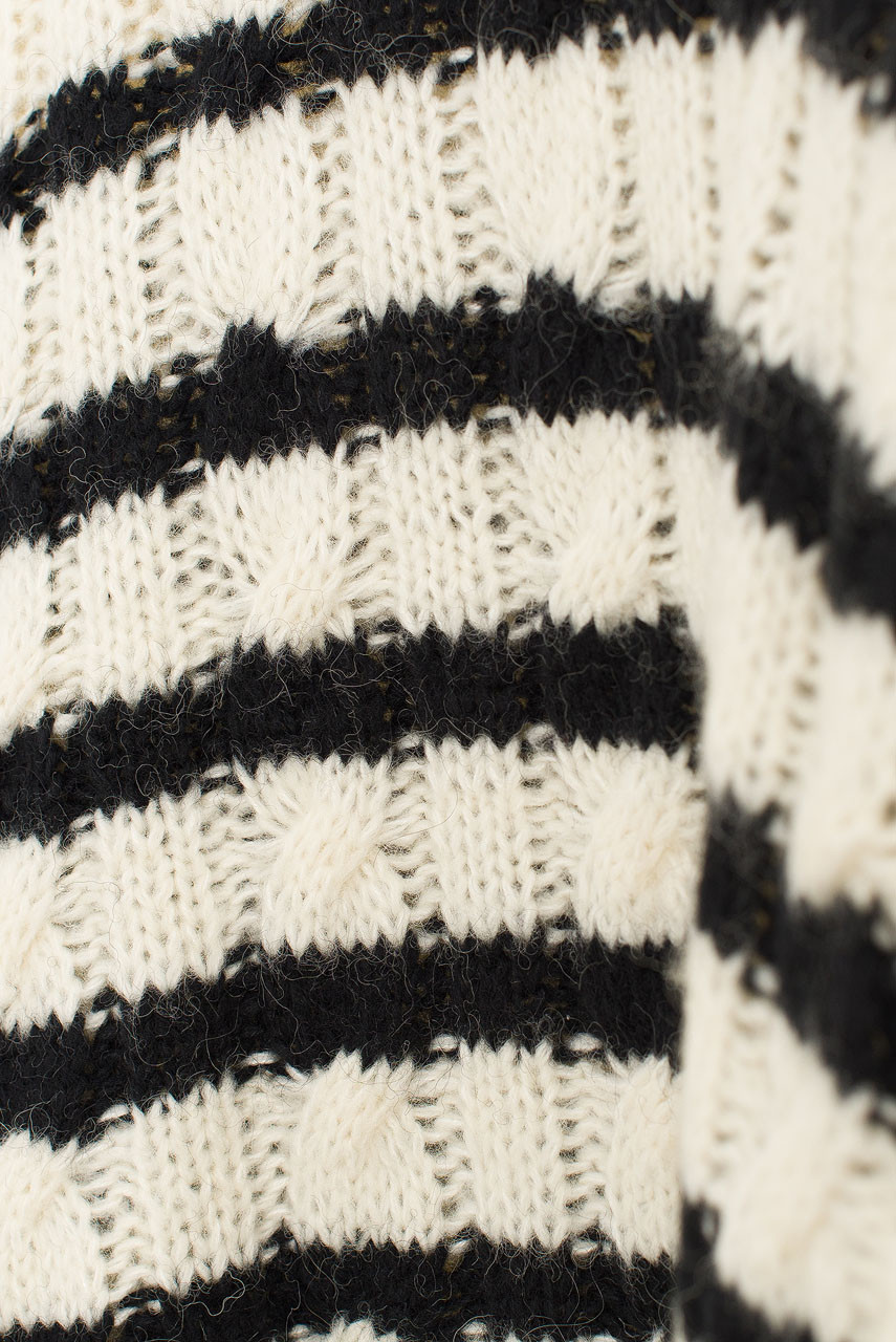 Cable Stripe Jumper, Ivory