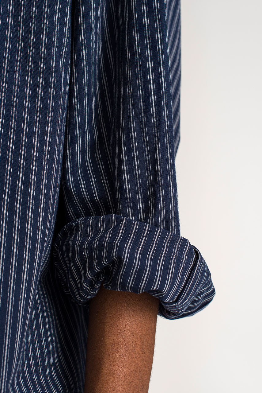 Menswear | Pinstripe Shirt, Dark Navy