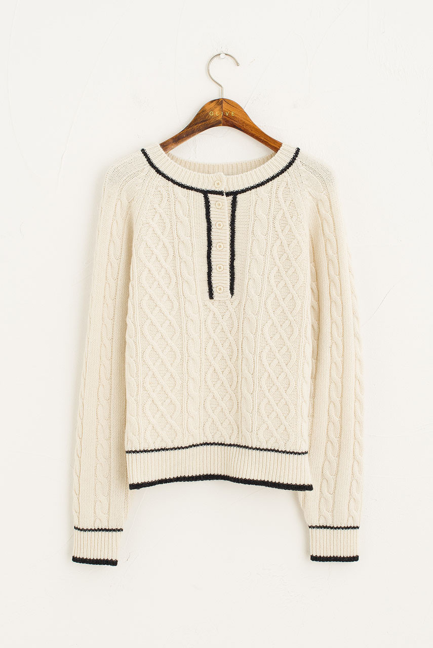 Fisher Button Jumper, Ivory
