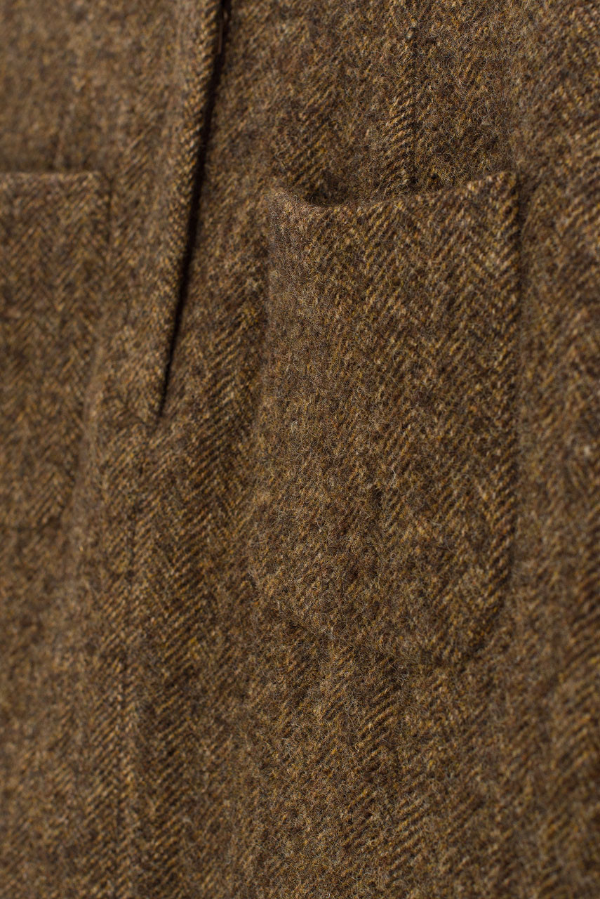 Twin Pocket Wool Skirt, Brown