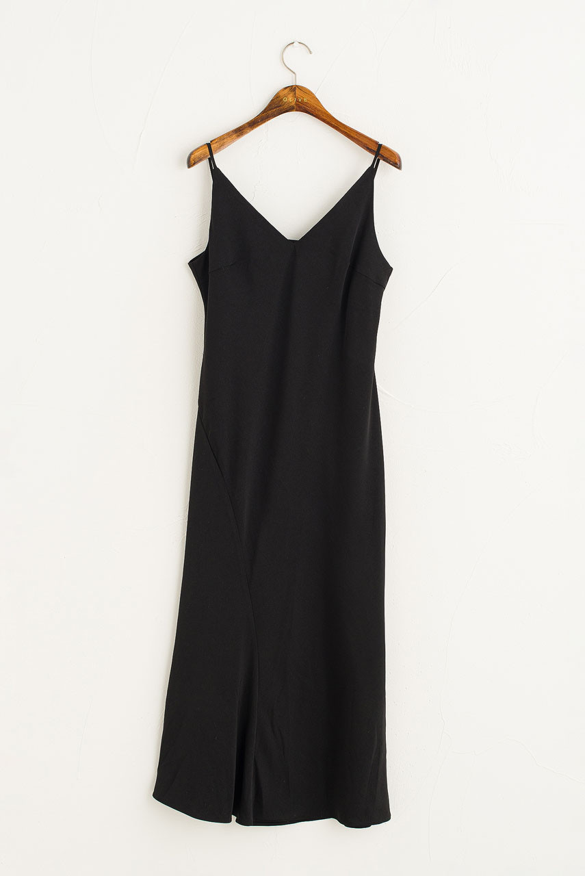 Laura Satin Sleeveless Dress, Khakibrown