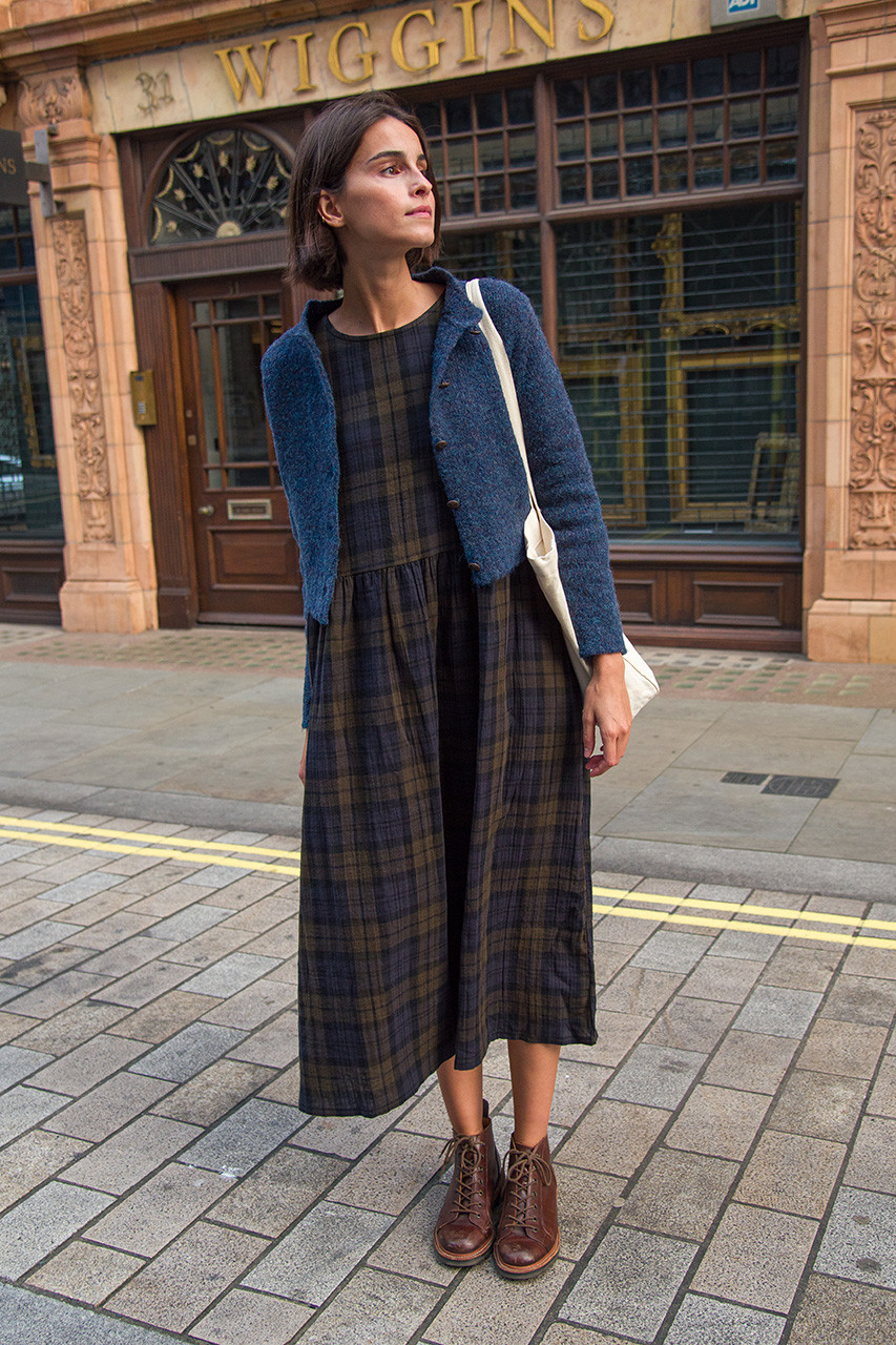 Hana Mini Crop Cardigan, Slate Blue