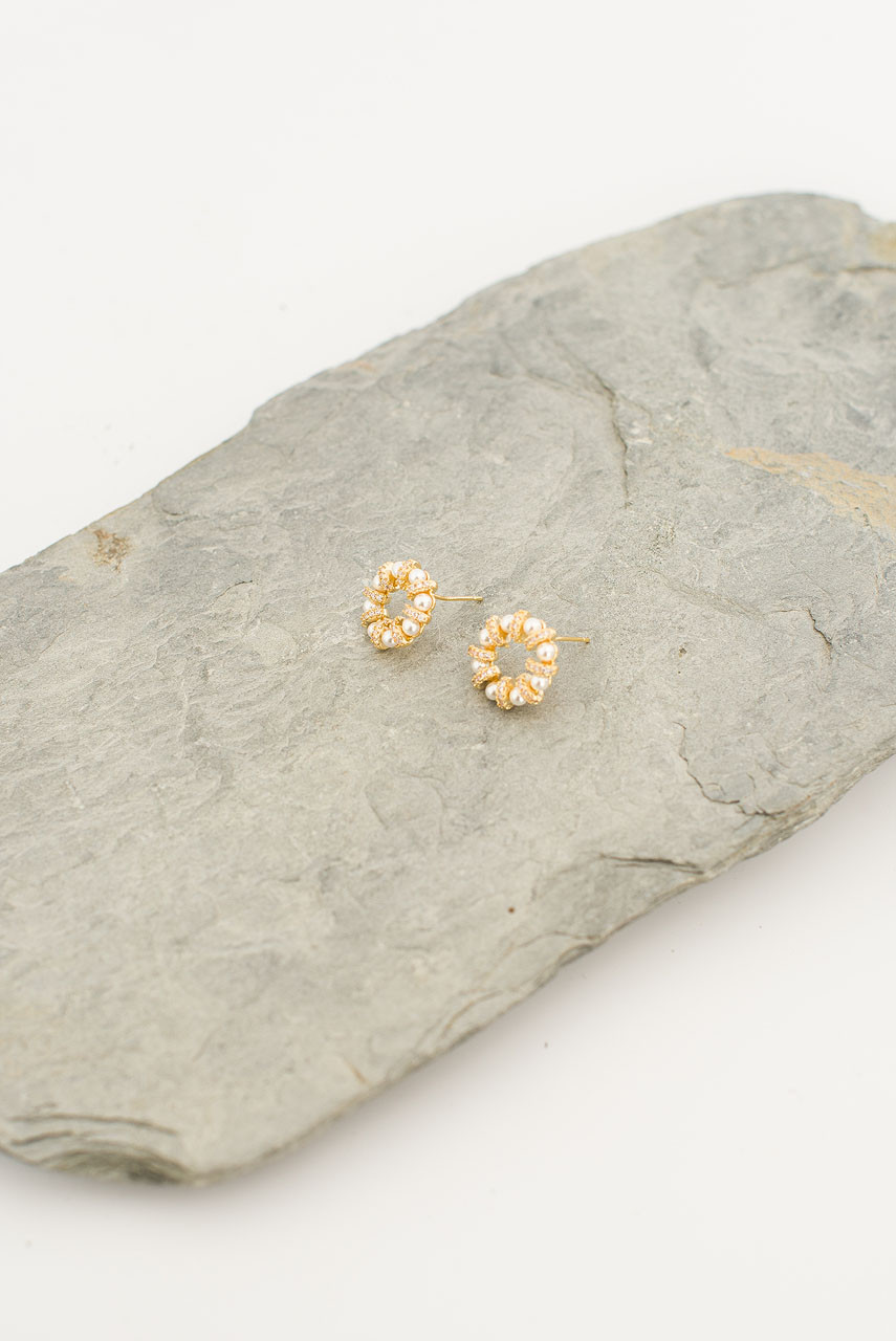 Léa crystal-embellished circle earrings