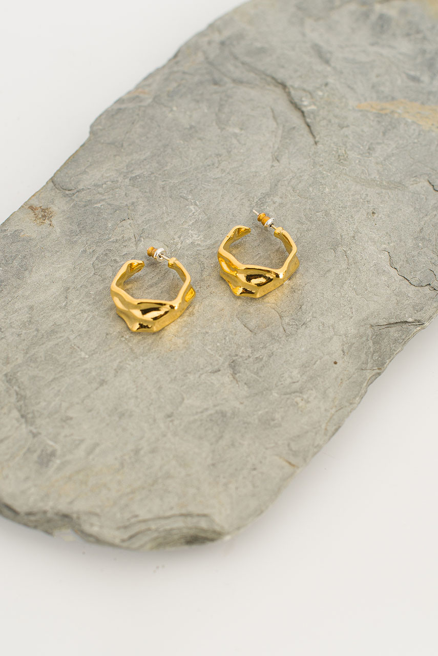 Safina Cubist Hoop Earrings, Gold Plated