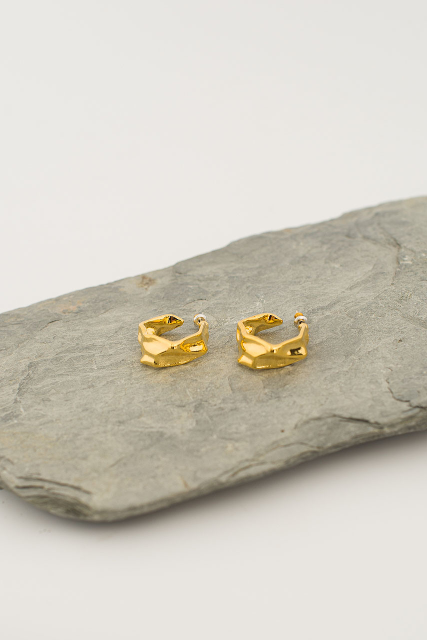 Safina Cubist Hoop Earrings, Gold Plated